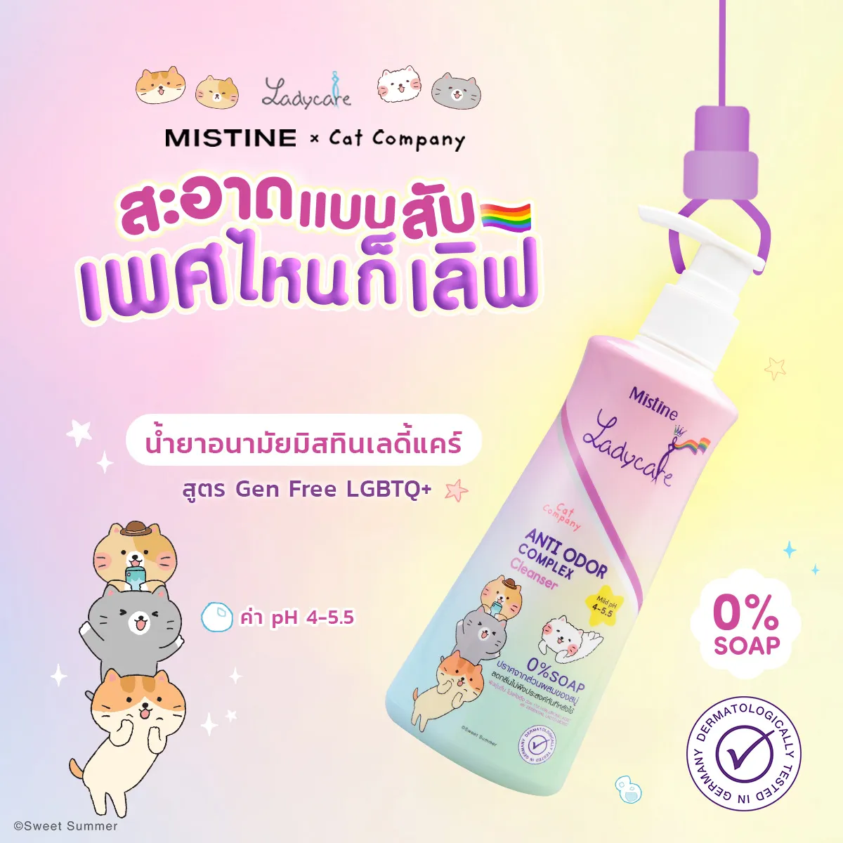 น้ำยาอนามัยเลดี้แคร์ X CAT COMPANY สูตร GEN FREE ใช้ได้ทุกเพศ