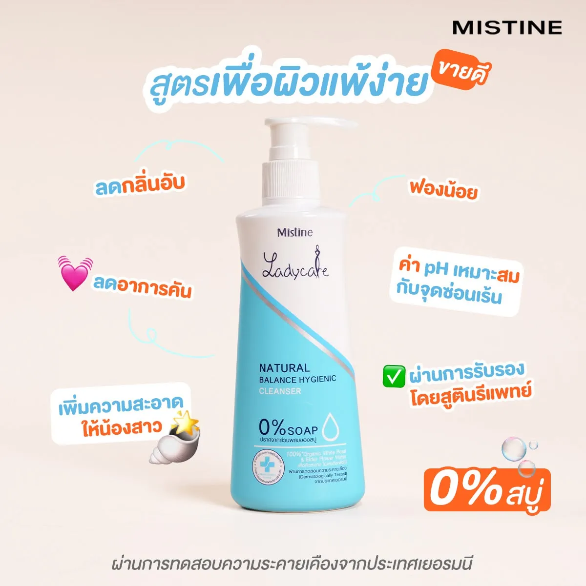 น้ำยาอนามัยเลดี้แคร์ LADYCARE NATURAL BALANCE HYGIENIC CLEANSER ดูแลจุดซ่อนเร้น